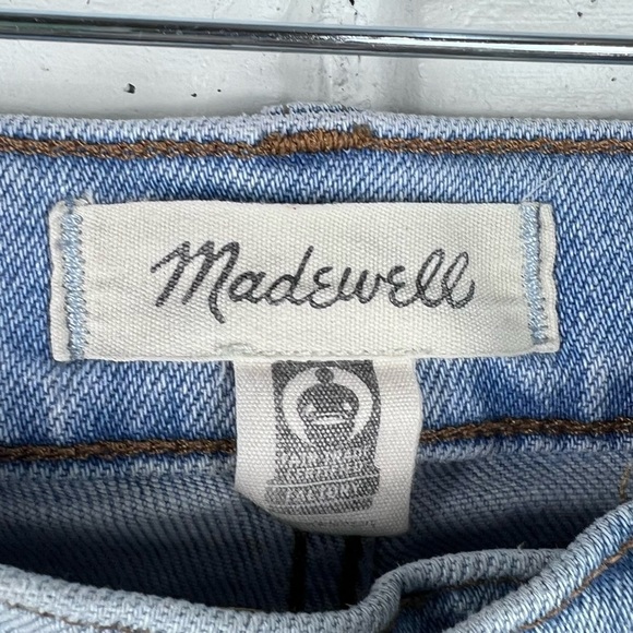 MADEWELL Light-wash Mid-Rise Classic Straight Leg Jeans | distressed - Picture 3 of 10